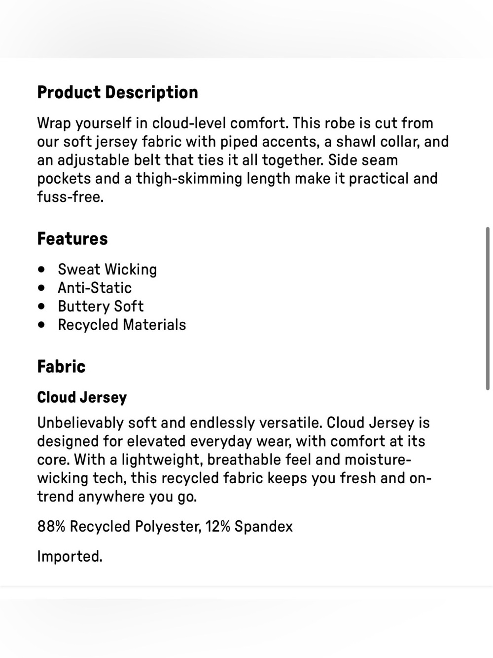 Fabletics Cloud Jersey Sleep Robe - Picture 4 of 15
